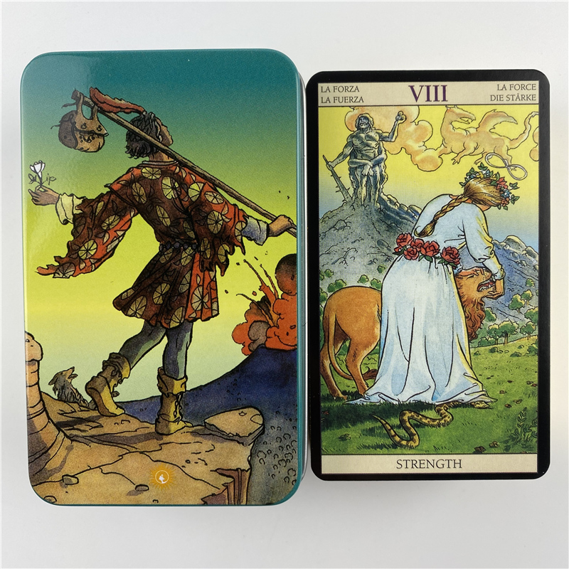 Metal Box Gilded Edition Back  - Tarot Deck With Guidebook recension och pris