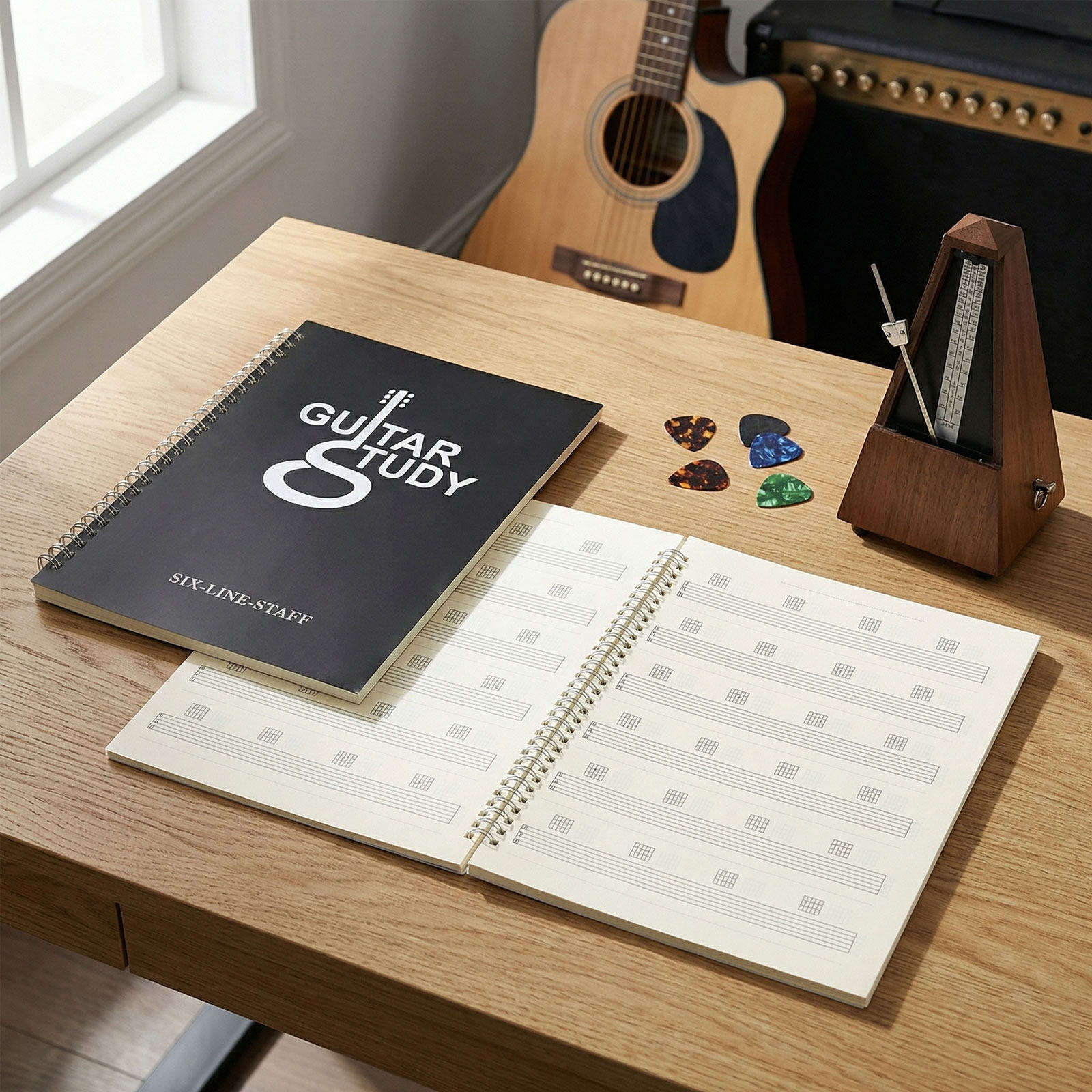 2Pcs Guitar Tab Manuscript Not - Blank Sheet Music Notebook recension och pris