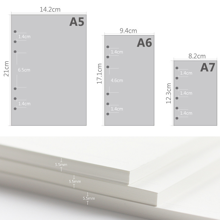 A5 A6A7 45 Sheets Loose Leaf N - A5 Spiral Dotted Grid Notebook recension och pris