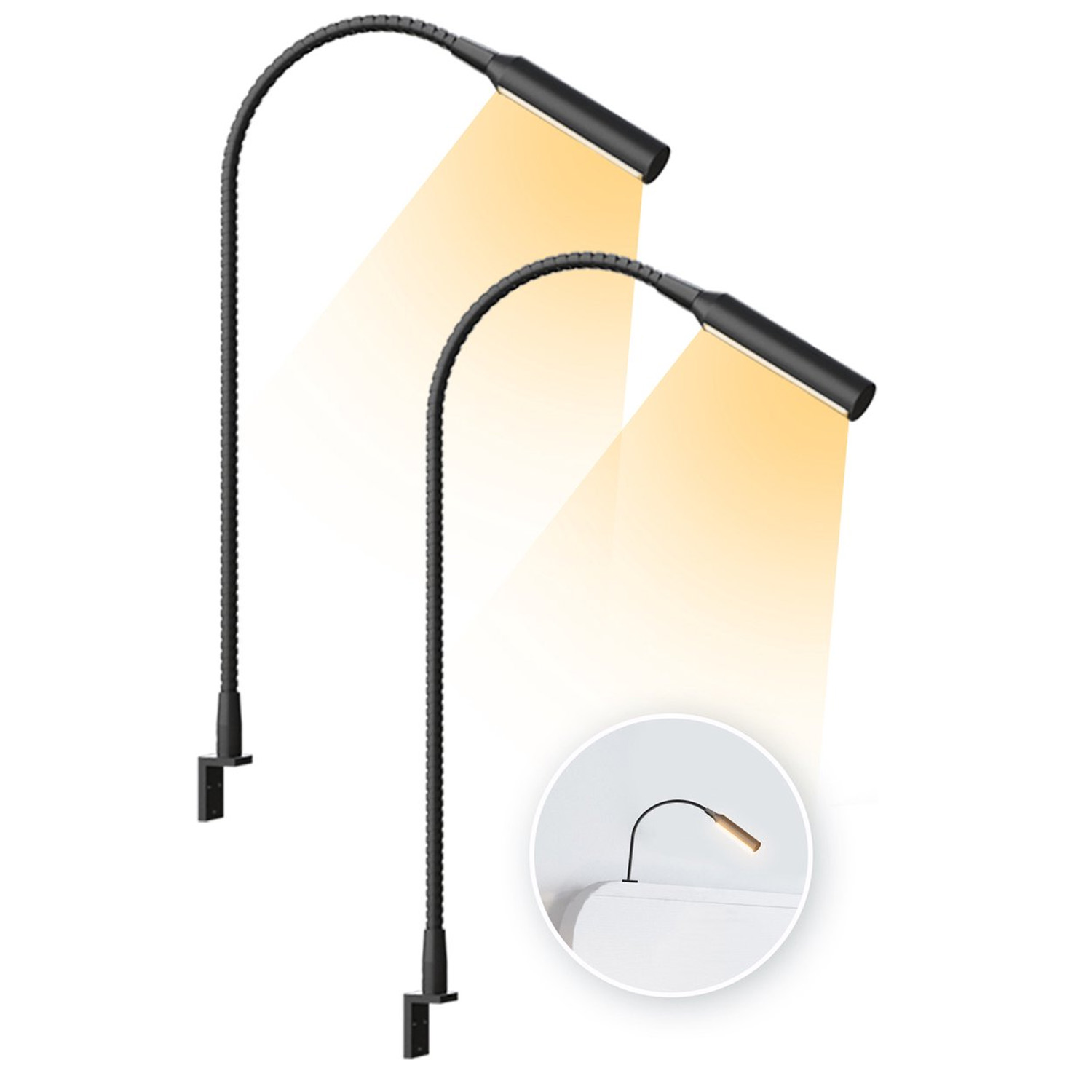 2pcs LED Reading Lamp with Dim - Books recension och pris
